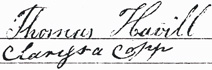 Thomas and Clarrissa signatures