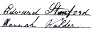 Edward Stanford and Hannah Walder signatures